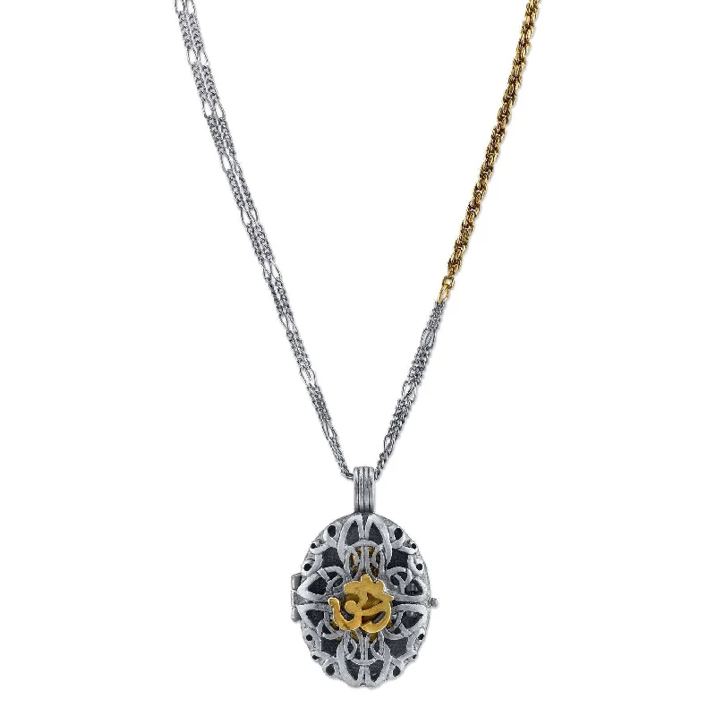 Luxury Necklaces-T.R.U. Ohm Filigree With Enclosed Buddha Locket Necklace 36"