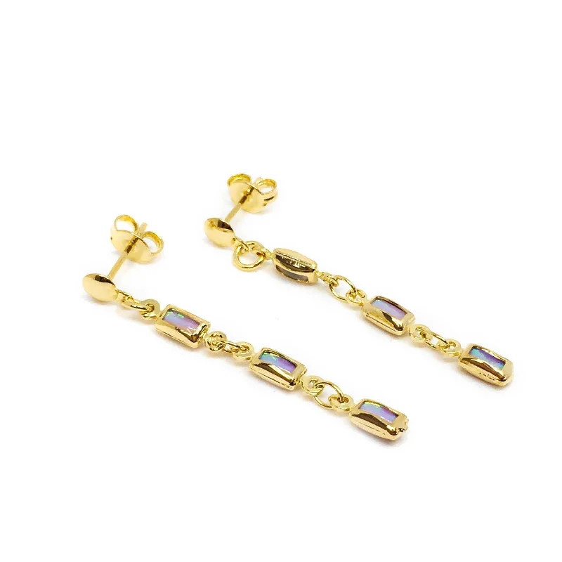 Shiny Gemstone Drop Earrings-Perla Drop Earrings