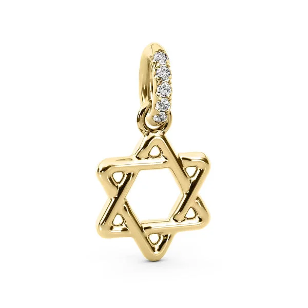 Religious Necklaces-Diamond 14K Bubble Star Pendant