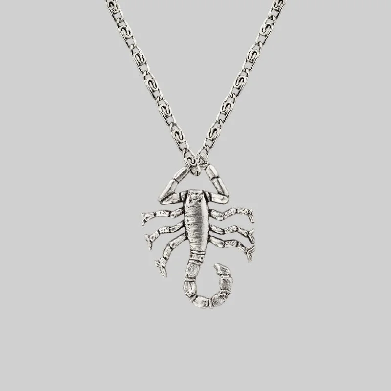 Quote Necklaces-NOXIOUS. Scorpion Charm Necklace - Silver