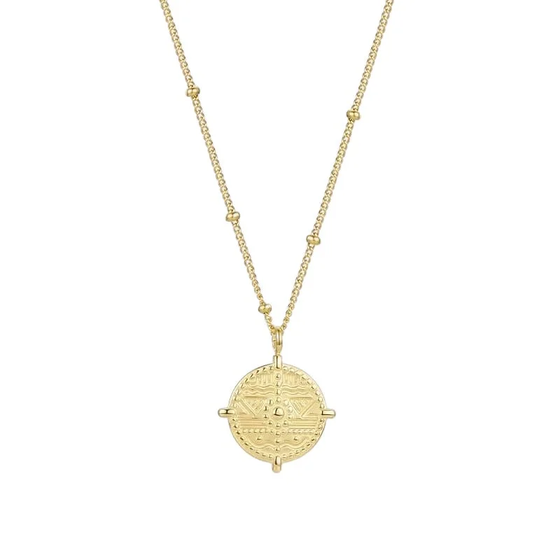 Luxury Custom Necklaces-Geometric Coin Necklace