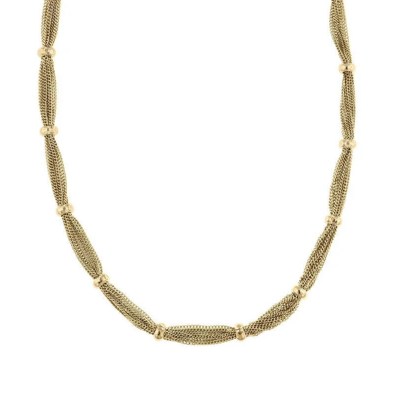 Shiny Necklaces-2028 Jewelry Gold Station Chain Necklace 18.5"