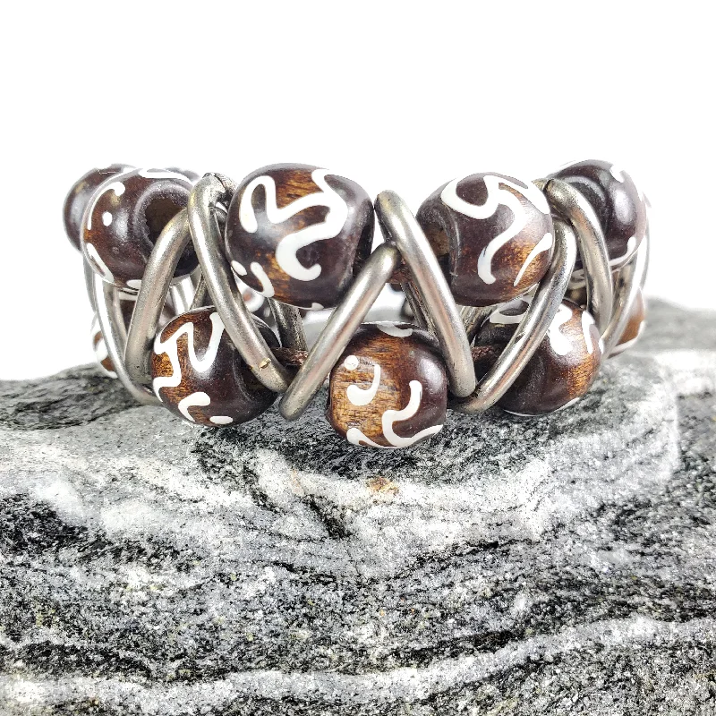 Handcrafted Adjustable Leather Bracelets for Women-The Marcello Helix Rosewood Bracelet