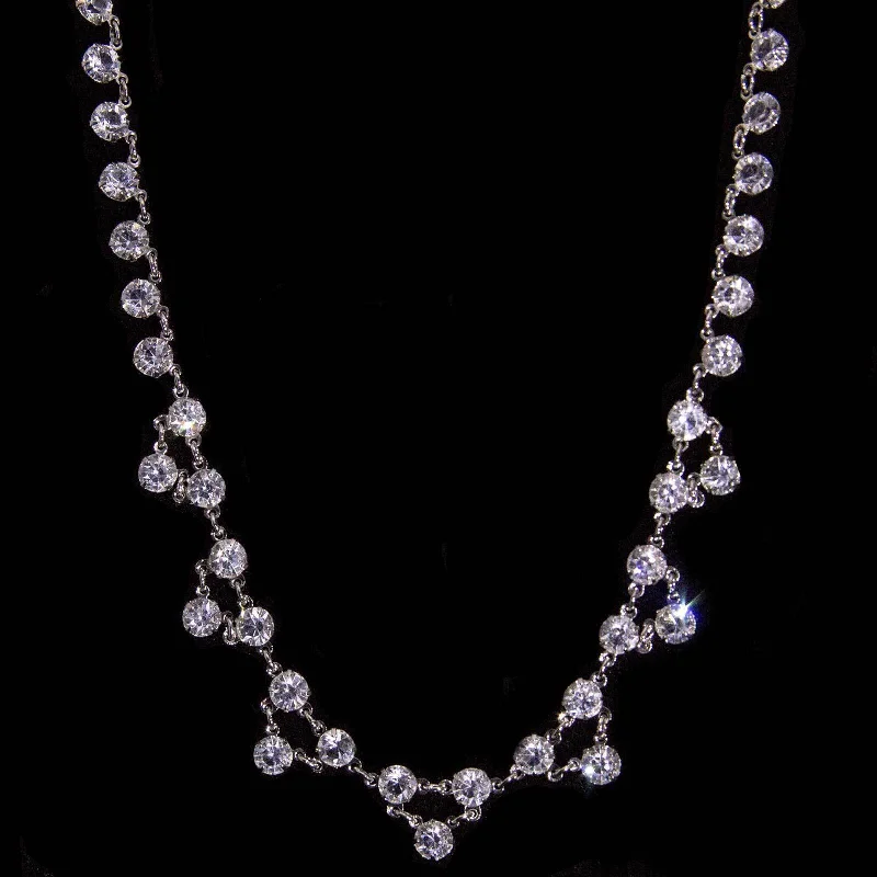 Mother’s Day Necklaces-1928 Jewelry Brilliant Vintage Austrian Crystal Collar Necklace 15"