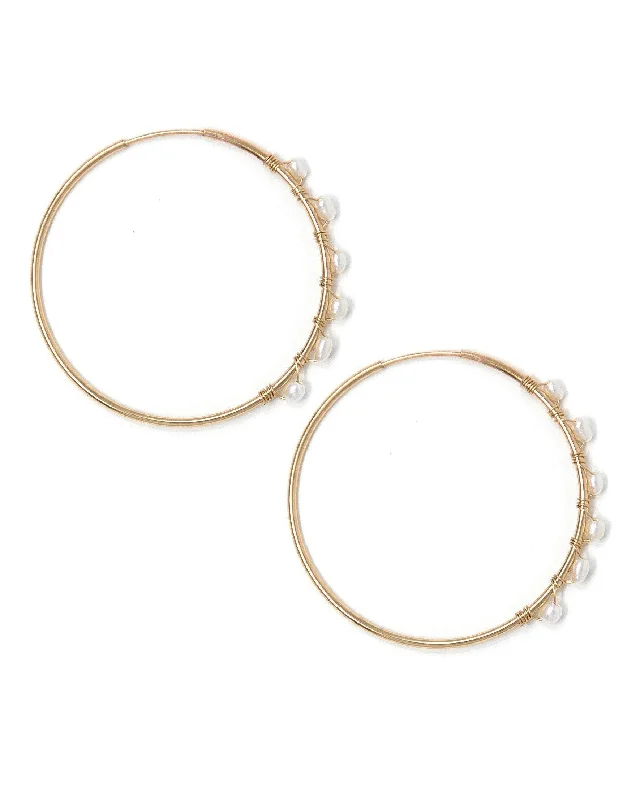 Simple Hoop Stud Earrings-Sea Hoop Earrings