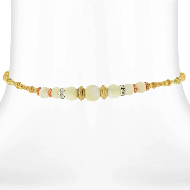 Ruby Necklaces-1928 Jewelry White Mother Of Pearl Crystal Accent Coil Choker Necklace 15"