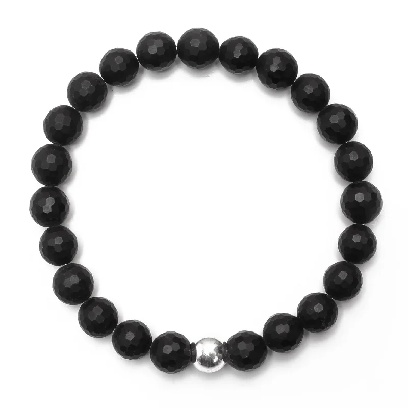 Personalized Bracelets with Names and Charms-Matte Onyx Bracelet for Protection & Strength