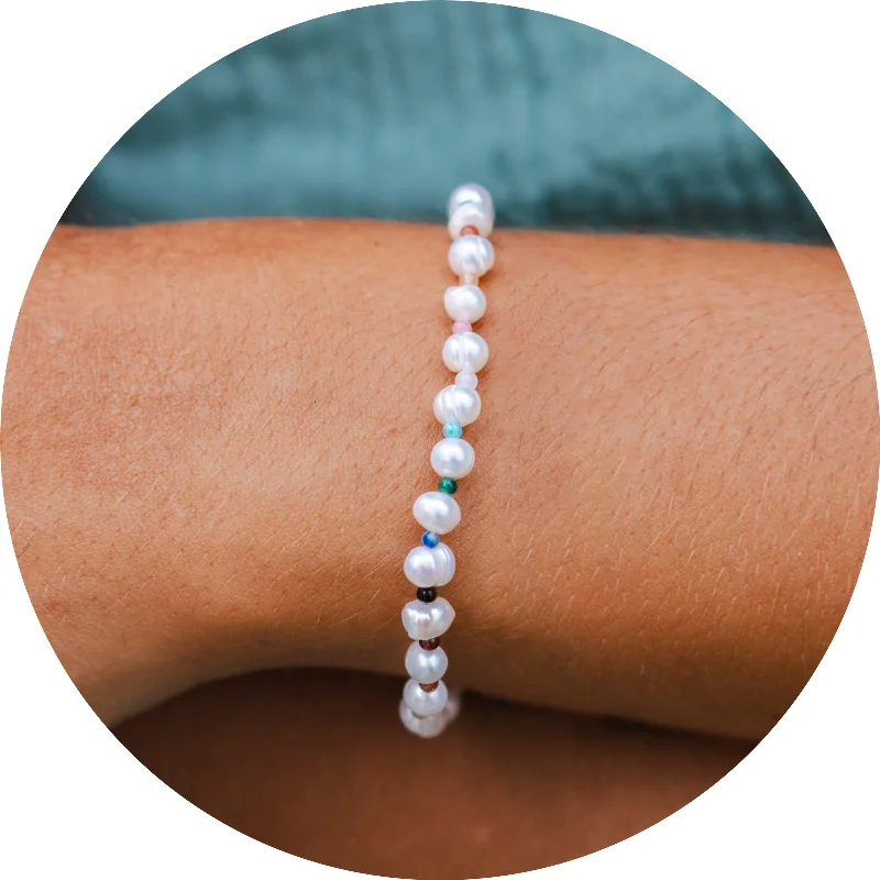 Custom Friendship Bracelets for Girls-Aura 4mm Metal Accent Healing Bracelet