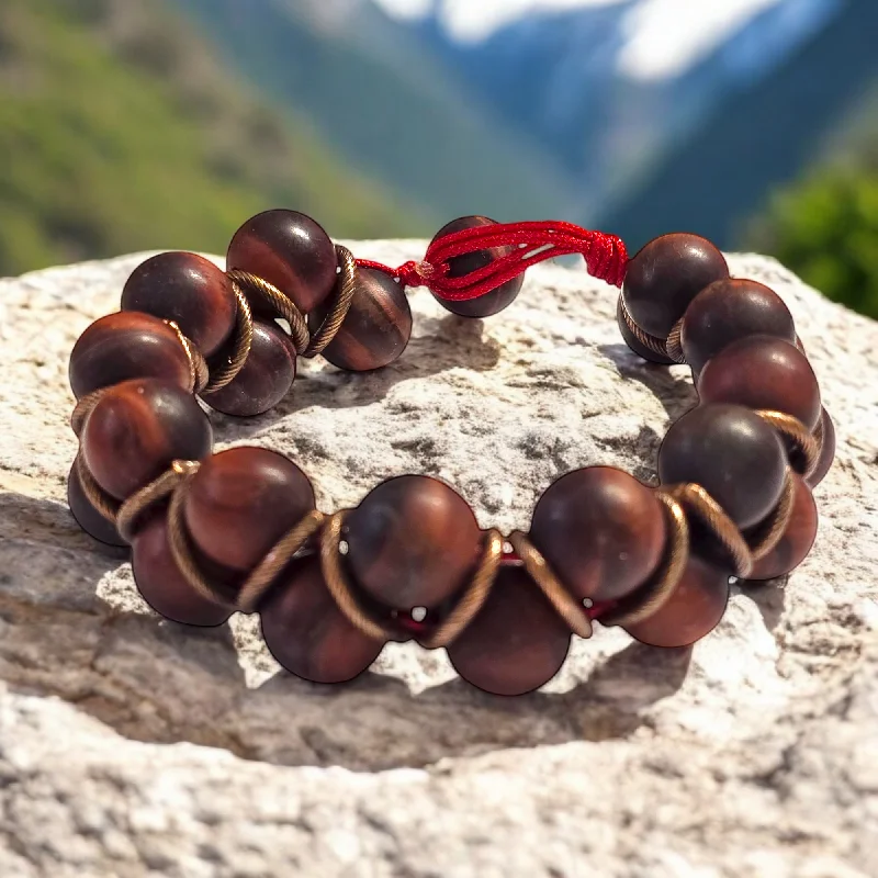 Men’s Fashionable Bracelets with Leather-The Mark Helix Red Tigers Eye Bracelet