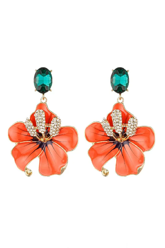 Colored Crystal Earrings-Eye Candy Los Angeles - Isabella Floral Drop Earrings