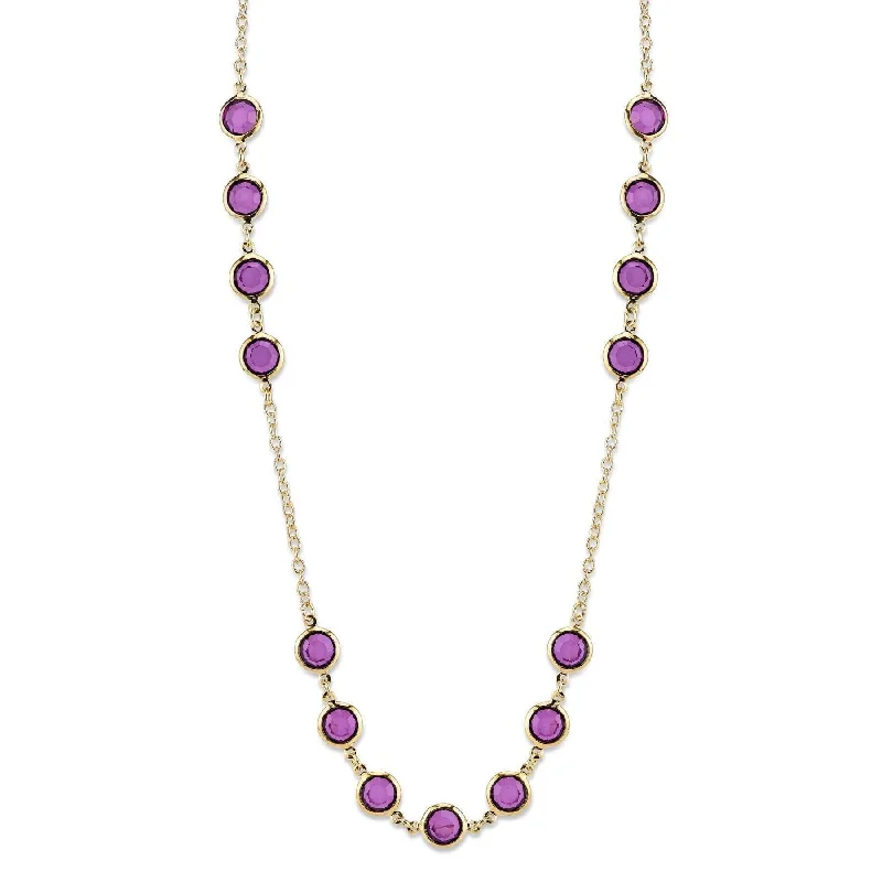 Cute Necklaces-2028 Jewelry Purple Long Strand Necklace 42"