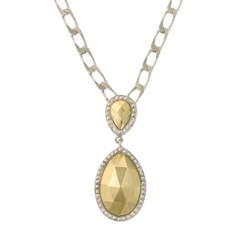 Silk Thread Necklaces-1928 Jewelry Fusion Lux Teardrop Pendant Necklace 16" + 3" Extender