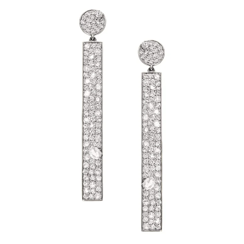 Fancy Gold Earrings-Stardust Earrings White Gold