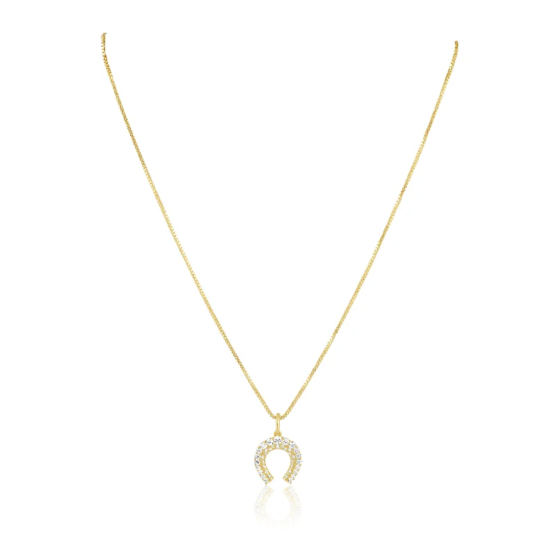 18K Gold Necklaces-Dallas Horseshoe Necklace