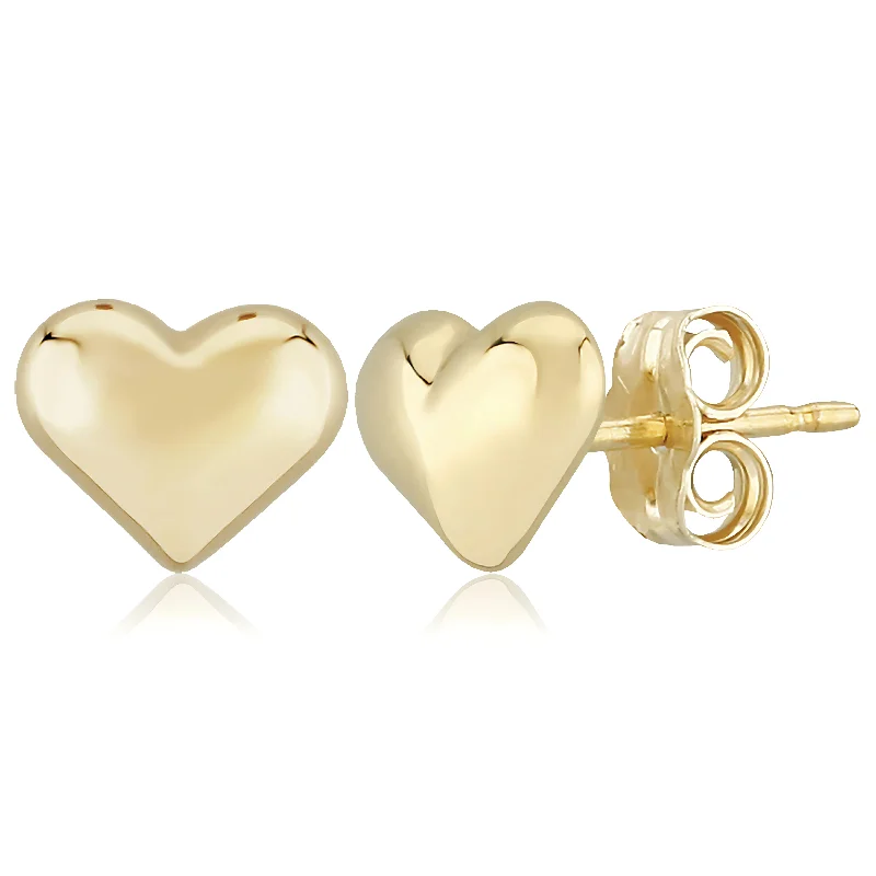 Custom Hoop Drop Earrings-14k Yellow Gold Heart Earrings