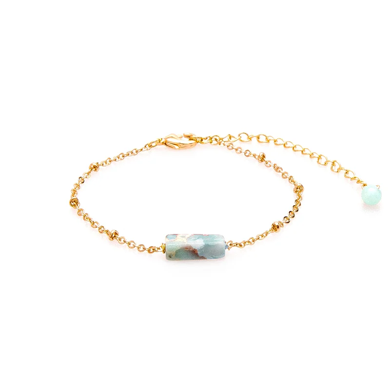 Personalized Stackable Gold Bracelets-African Jasper Bracelet