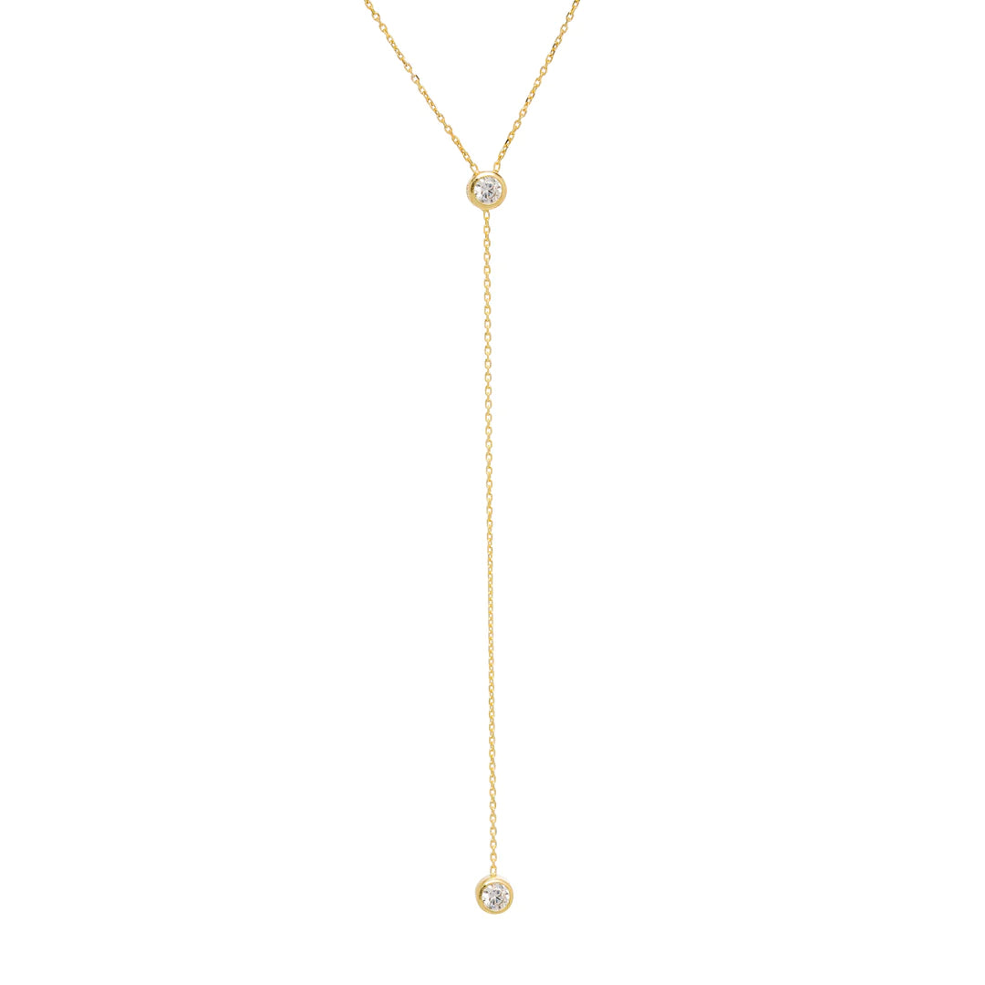 Vintage Gold Necklaces-Double Circle Lariat