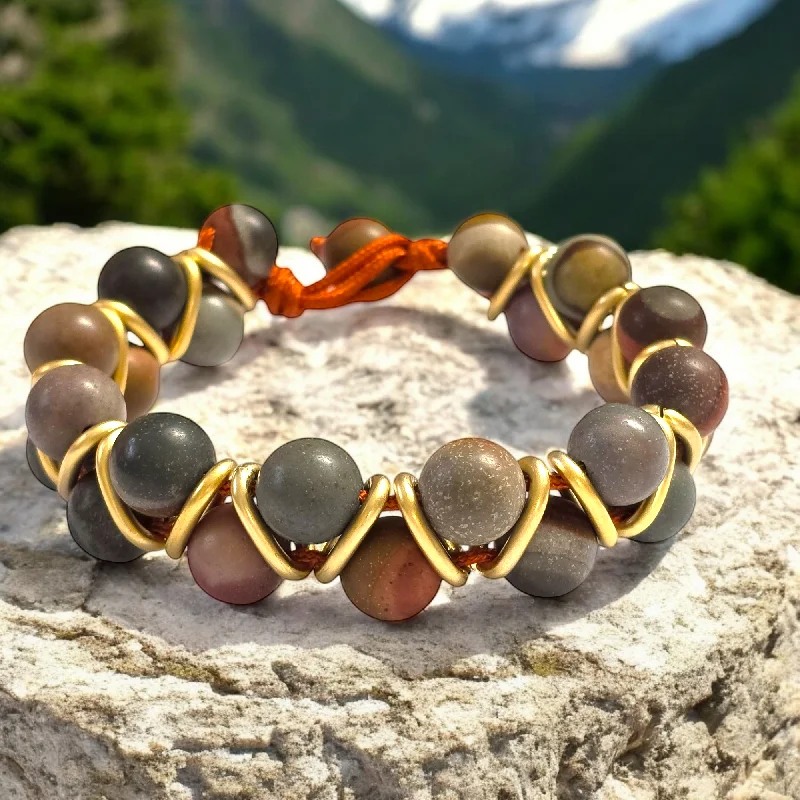 Personalized Custom Stacked Bracelets for Women-The Jose Helix Jasper Bracelet