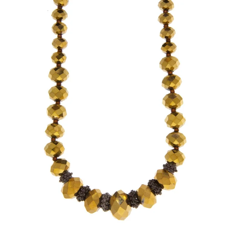 Anniversary Necklaces-1928 Jewelry Graduated Gold Bead Strandage Necklace 16" + 3" Extender