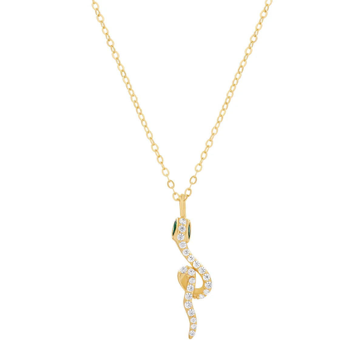 Artistic Pendant Necklaces-Pavé Snake Necklace