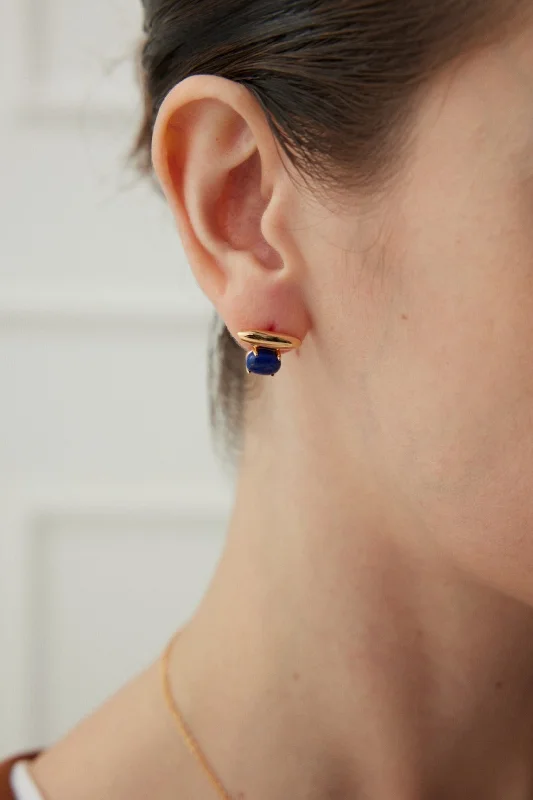 Customizable Drop Earrings-Lapis Lazuli / Malachite Minimalist Earrings