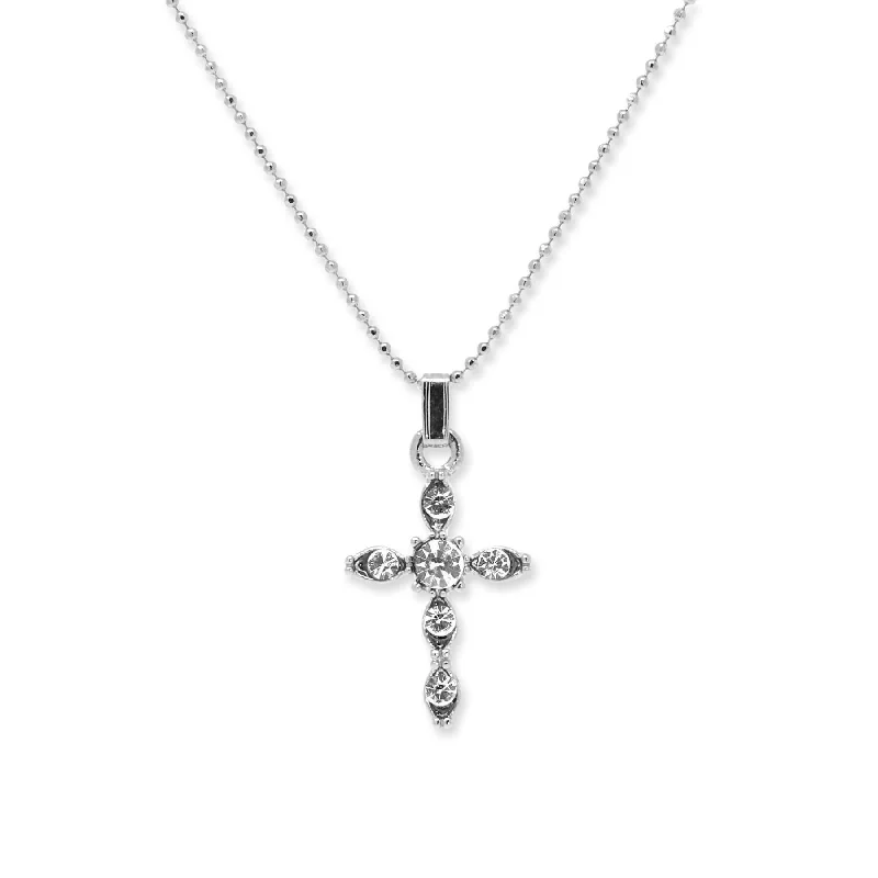 Beaded Necklaces-Symbols Of Faith Cross Pendant Necklace 20"