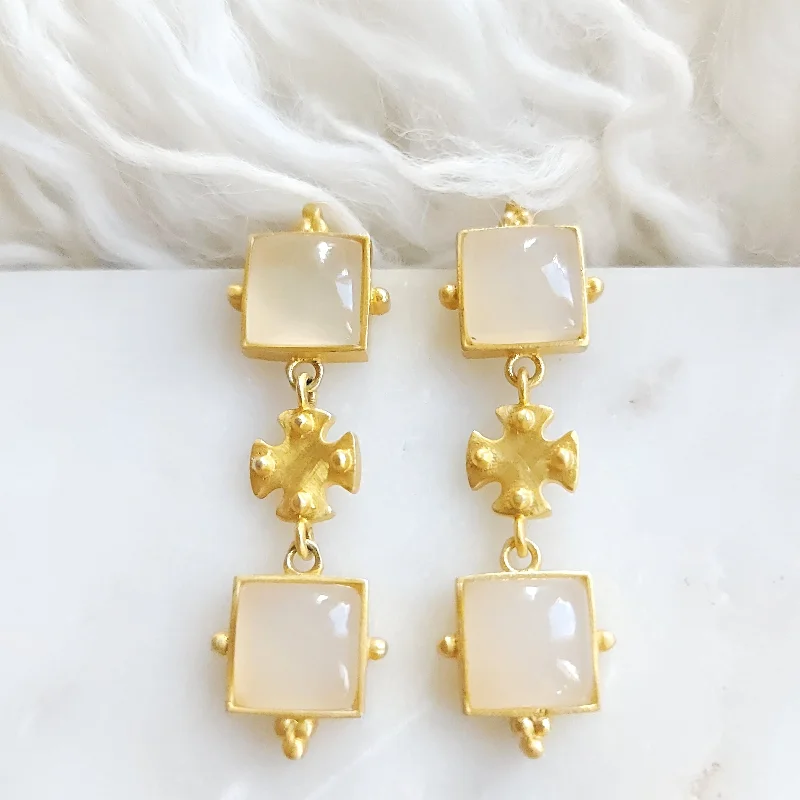 Large Gemstone Stud Earrings-Flawless Earrings