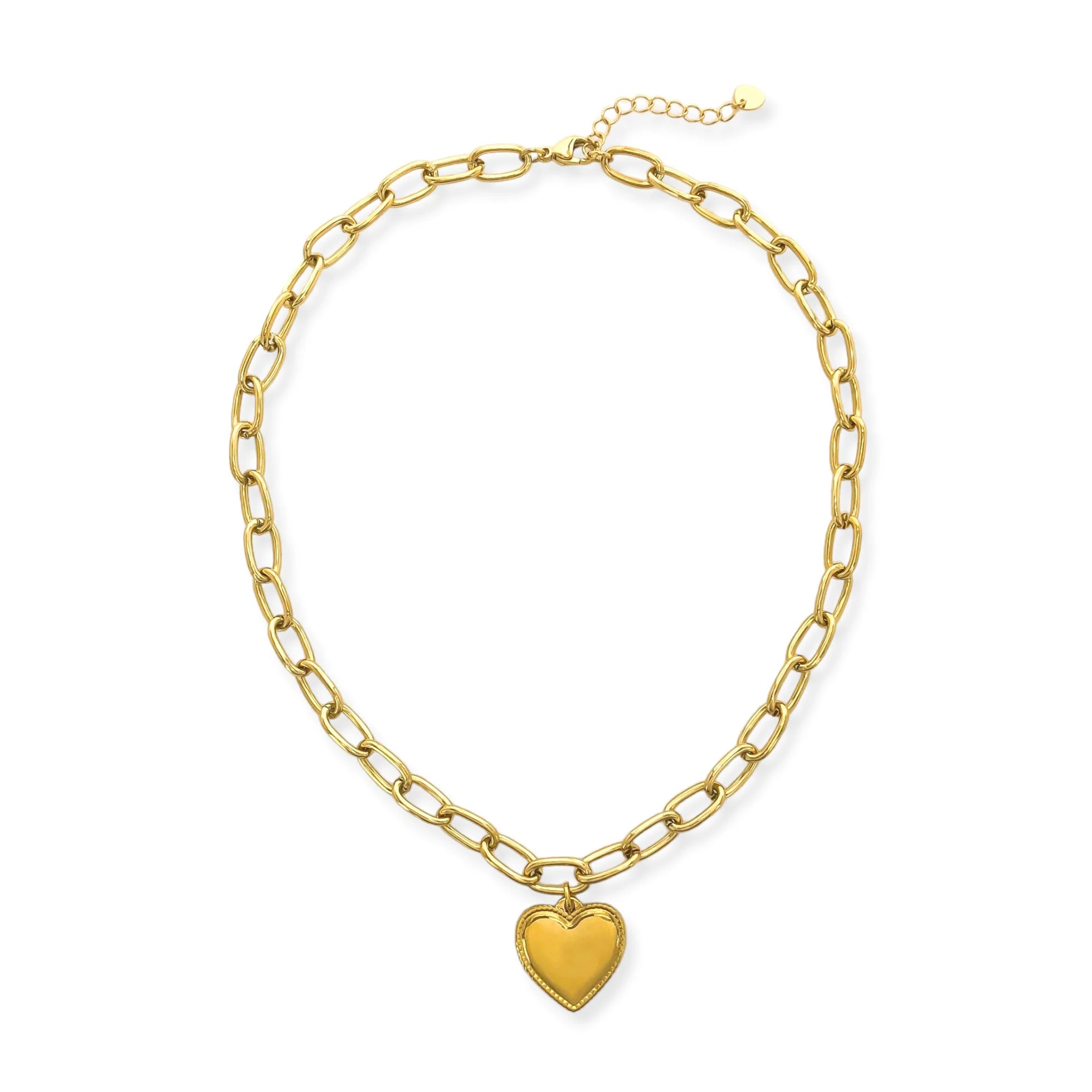 High Fashion Necklaces-Heart Link Necklace