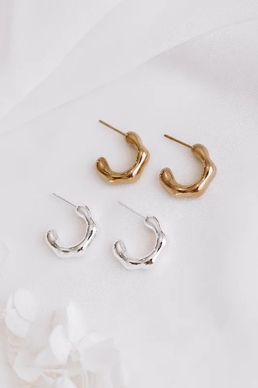 Chain Hoop Earrings-Charlize - Stainless Steel Hoop Earrings