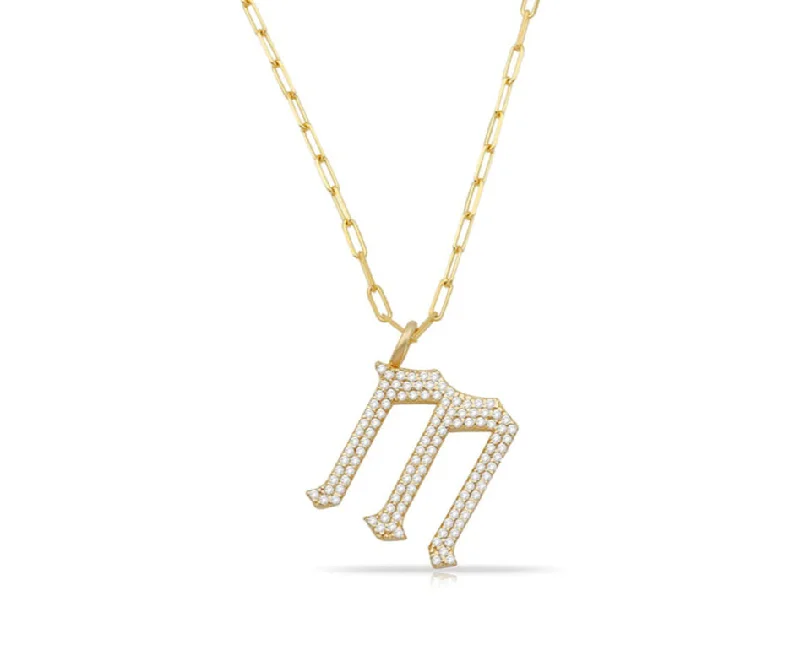 Trendy Fashion Necklaces-Diamond 14K Initial Link Necklace