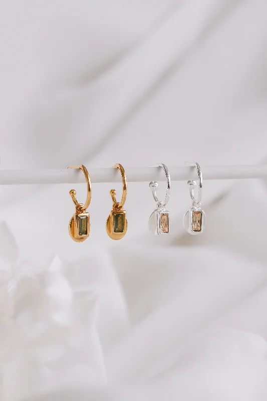 Cute Drop Earrings-Carmela - Gold or Silver Stainless Steel Monogram Earrings