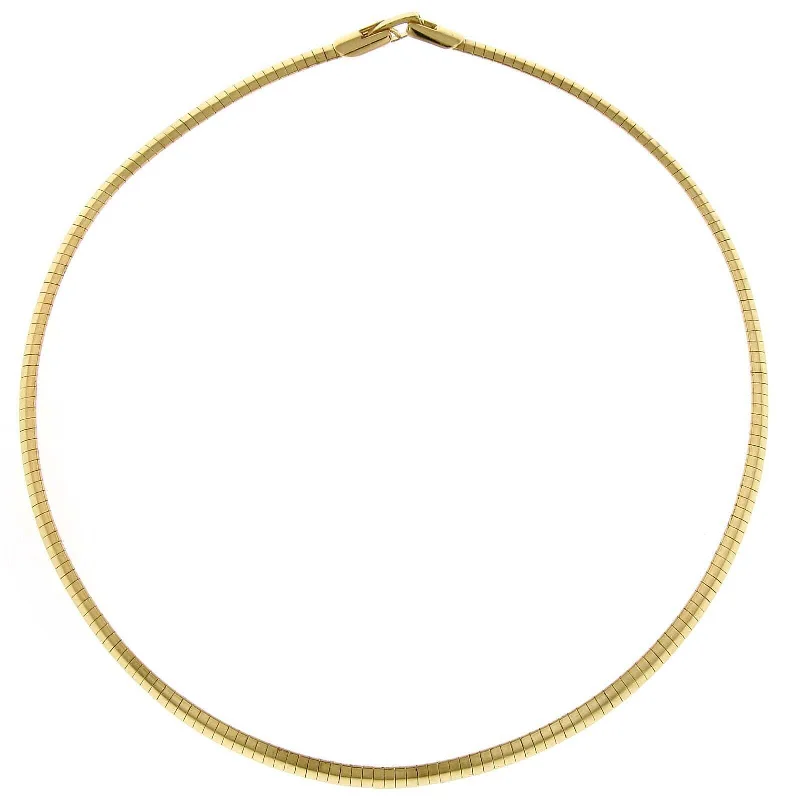 Bar Necklaces-2028 Jewelry Gold Coil Omega Necklace 16"