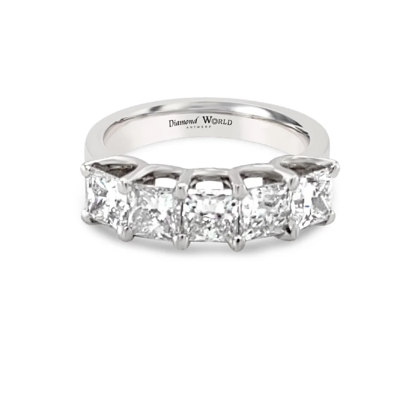 Designer Wedding Rings for Women-Princess cut Diamonds Alliance Ring