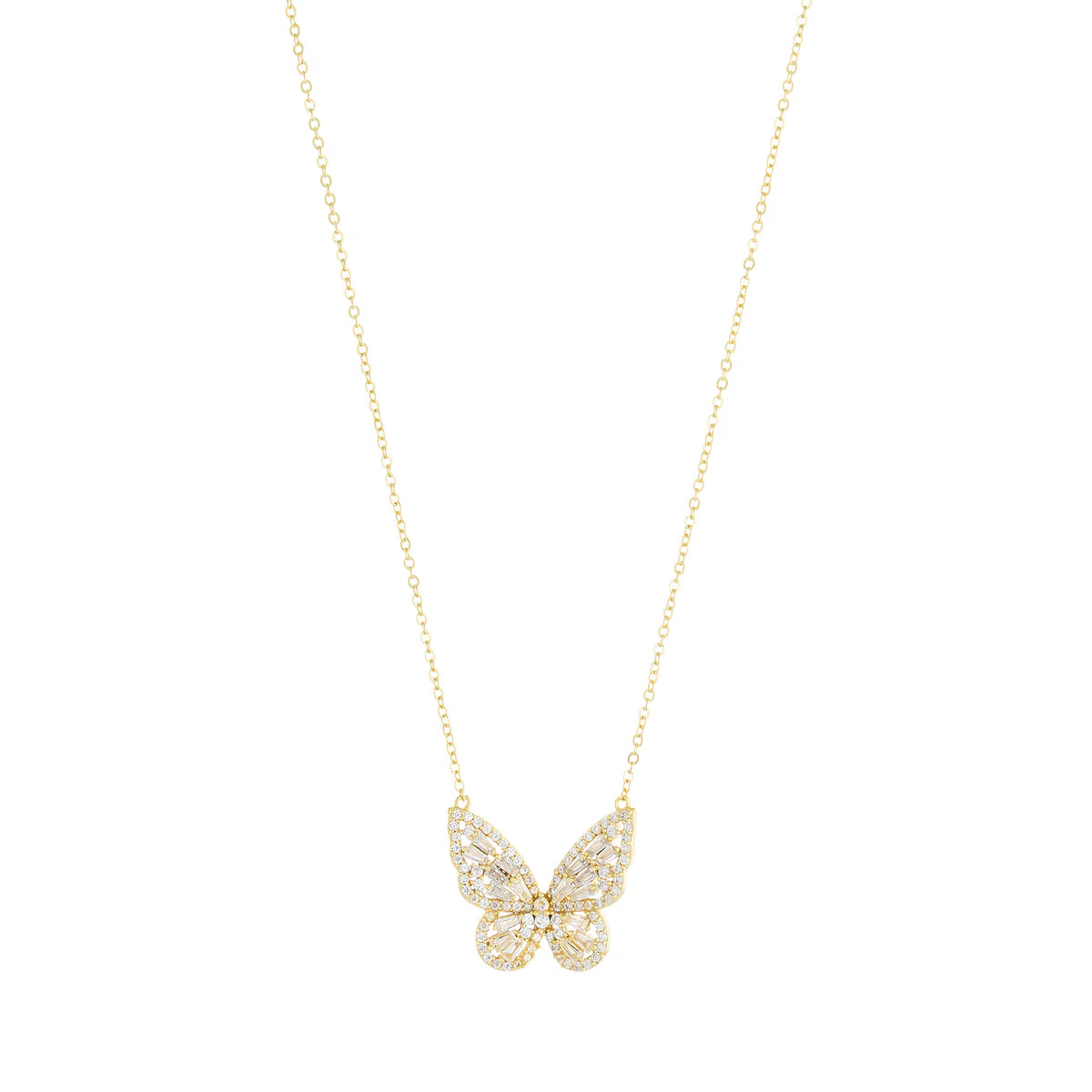 Custom Text Necklaces-Butterfly Glam Necklace