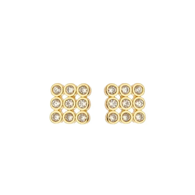 Sparkling Gold Earrings-Cleo Stud Earrings