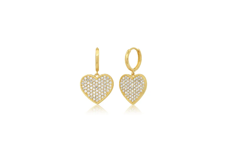 Chunky Drop Earrings-MS X SRJ Diamond Heart Earrings