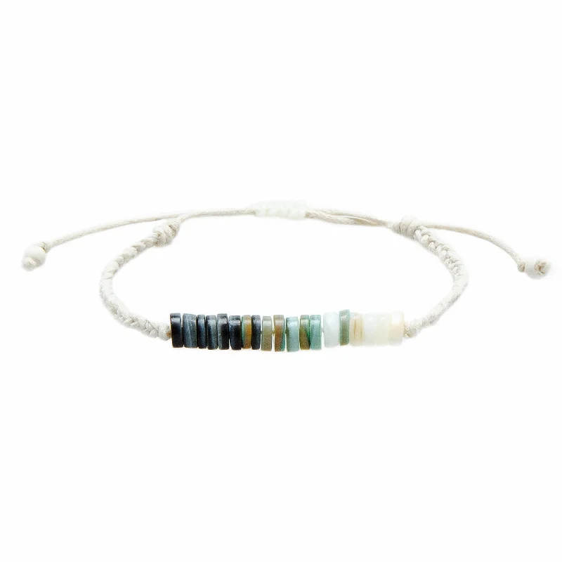 Customizable Tennis Bracelets for Men-Courtney Braided Puka Shell Bracelet