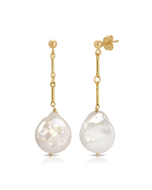 Pearly Silver Earrings-Oviedo Drop Earrings