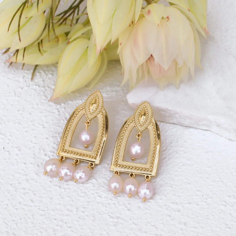 Boho Chic Earrings-Dylan - Pearl Bridal Earrings