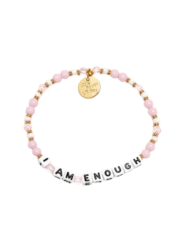 Personalized Gemstone Bangles for Women-LITTLE WORDS BRACELET - I AM ENOUGH