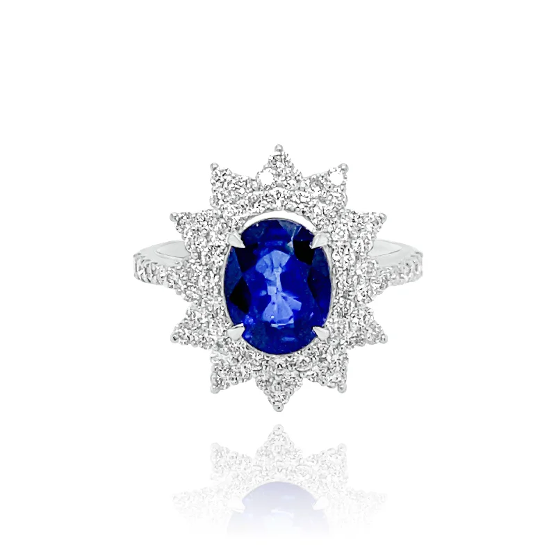 Vintage Diamond Rings-DIAMONDS & SAPPHIRE "MARIBEL" RING.