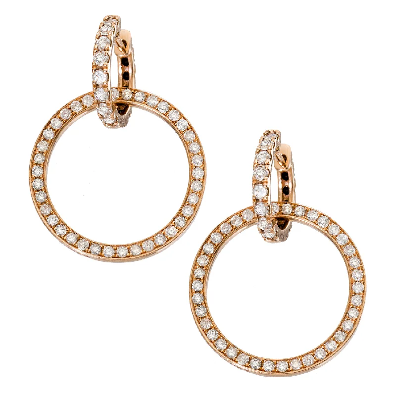 Trendy Hoop Gemstone Earrings-Robin Ear Drops Rose Gold