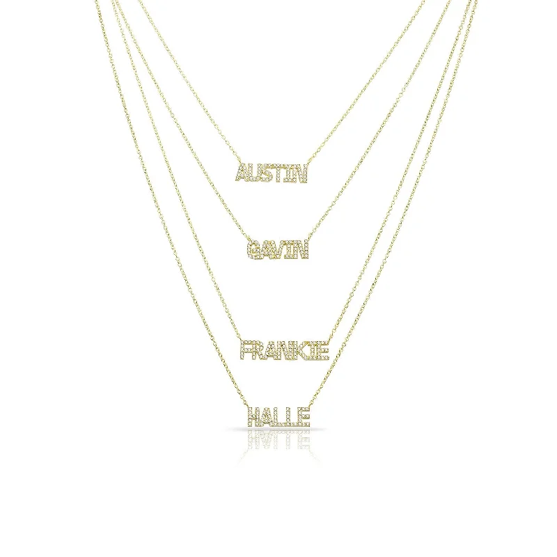 Pearl Necklaces-Multi Layer Name Necklace