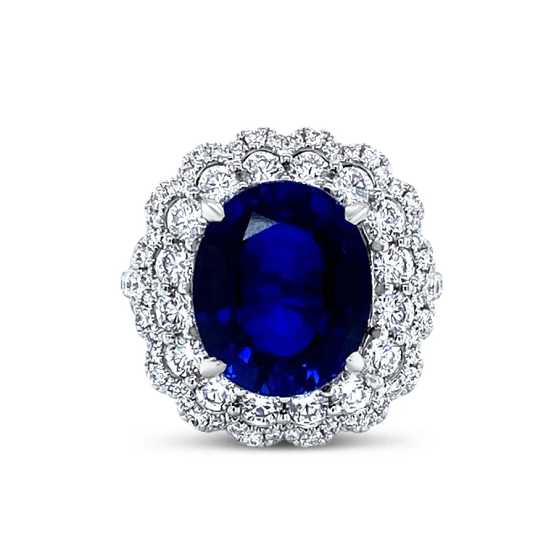 Custom Birthstone Rings-Sapphire & Diamonds "Louise" Ring