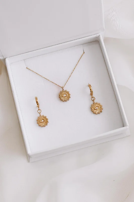 Cute Gold Earrings-Imogen Necklace & Earring Bundle - Gold or Silver Stainless Steel