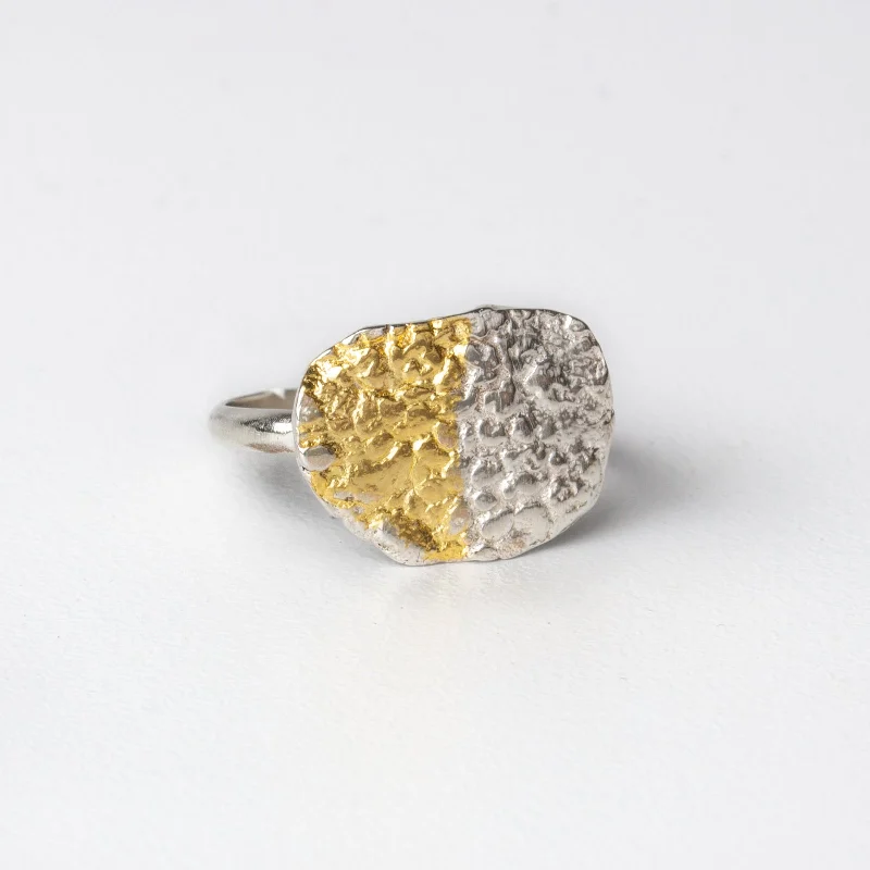 Classic Gold Engagement Rings-Textured Impression Ring