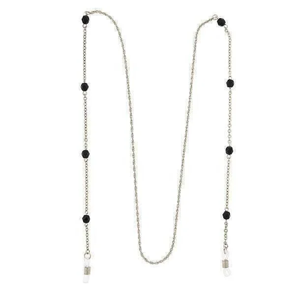 Minimalist Necklaces-1928 Jewelry Black Beaded Eyeglass Holder Chain Necklace 32"