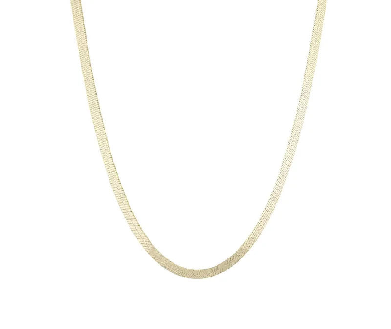 Silver Necklaces-Thick Herringbone Chain Necklace