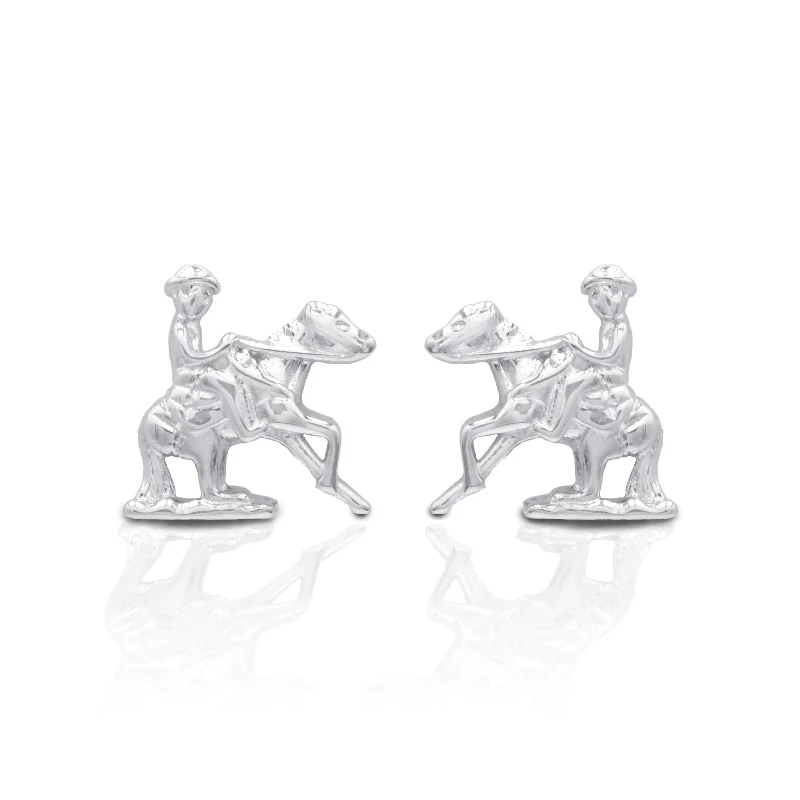 Exclusive Gemstone Earrings-Kelly Herd Reining Horse Earrings-Sterling Silver