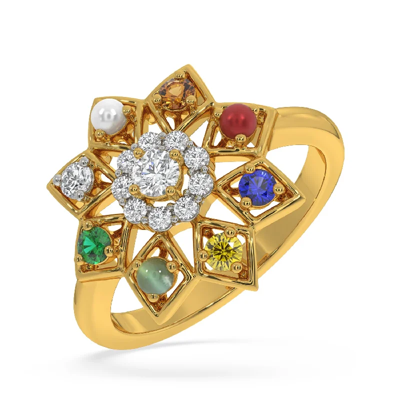 Bridal Rings with Birthstones-Arianwen Ring